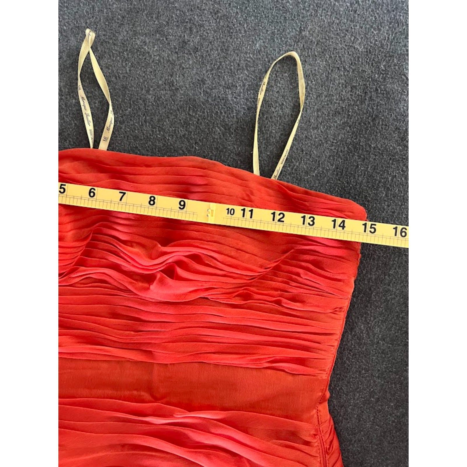 Women's Monique Lhuiller Bridesmaid Dress Ruche Coral-Orange, Size 4 — image 7 of 8